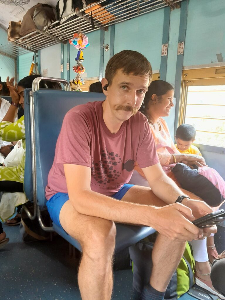 man in train